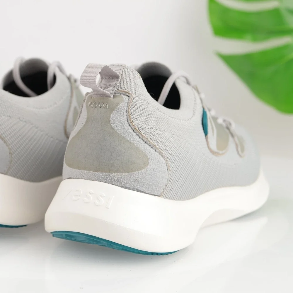 Vessi Womens Everyday 2.0 Move Sneaker Size 9 Waterproof Gray Knit Lace Up Shoes